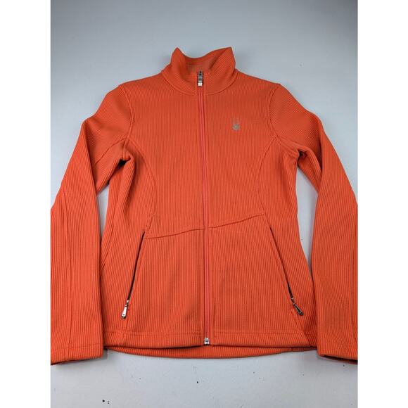 Spyder Women's Medium Orange Core Sweater Jacket Full Zip - Picture 3 of 8